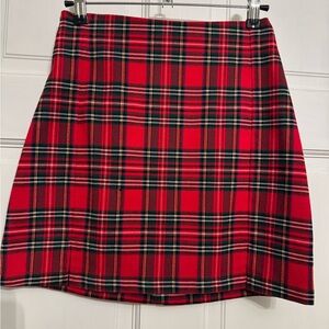 Brandy Melville Red and Black Plaid Mini Skirt